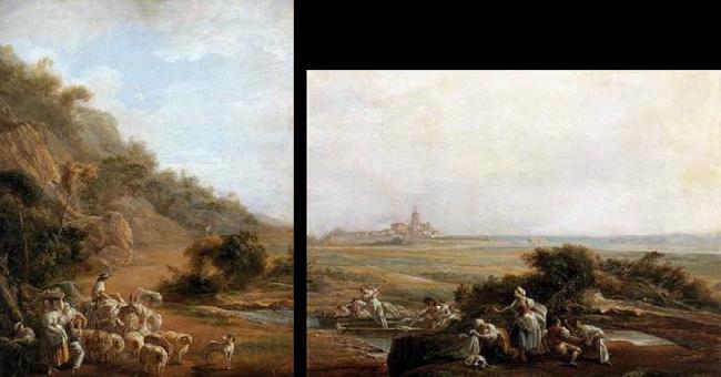 Luis Paret y alcazar Village Scene and View of Fuenterrabia Spain oil painting art